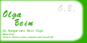 olga bein business card